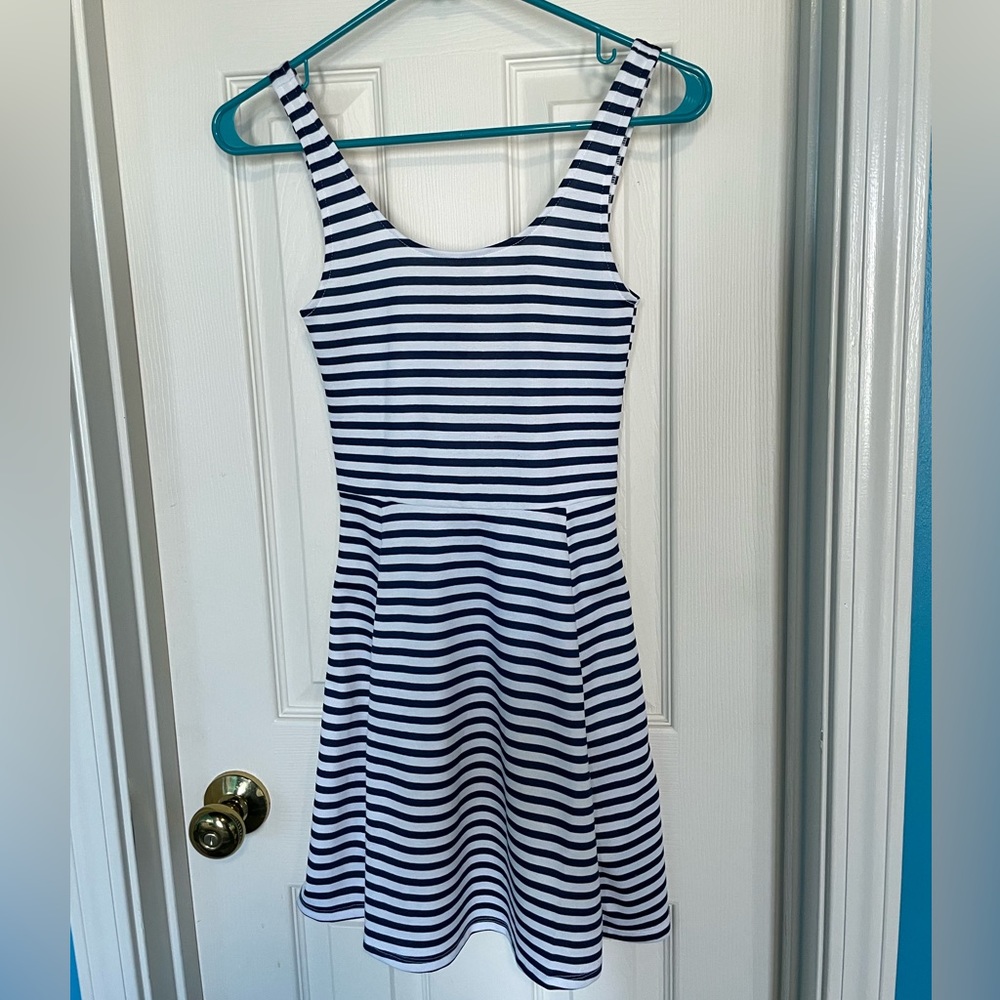 Divided Striped Skater Dress